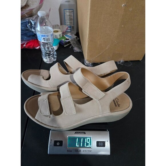 Clarks Soft Cushion Womens Reedly Juno Wedge Sandal Size 10W Neutral Summer - Picture 10 of 10